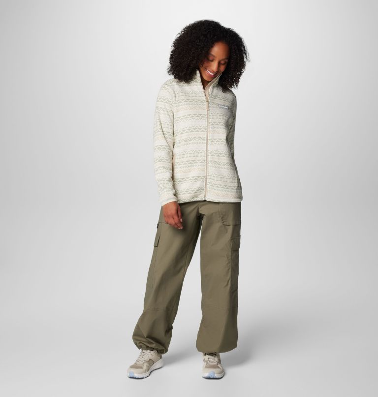 Women's Sweater Weather Printed Full Zip Jacket, Color: Ancient Fossil Madras, image 3