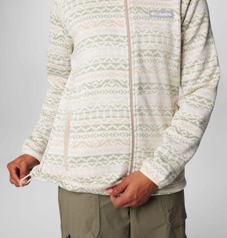 Women's Sweater Weather Printed Full Zip Jacket, Color: Ancient Fossil Madras, image 6