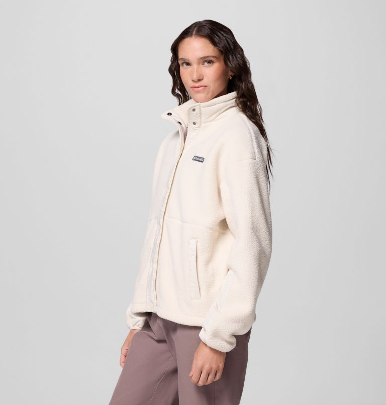 Women's Cloud Point Snap Fleece Jacket, Color: Chalk, image 4