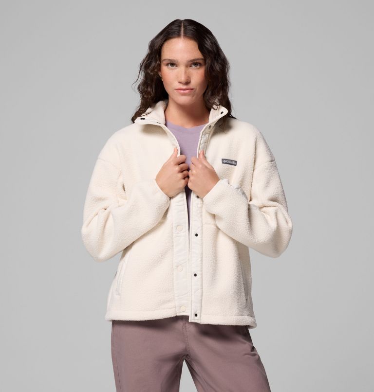 Women's Cloud Point Snap Fleece Jacket, Color: Chalk, image 5
