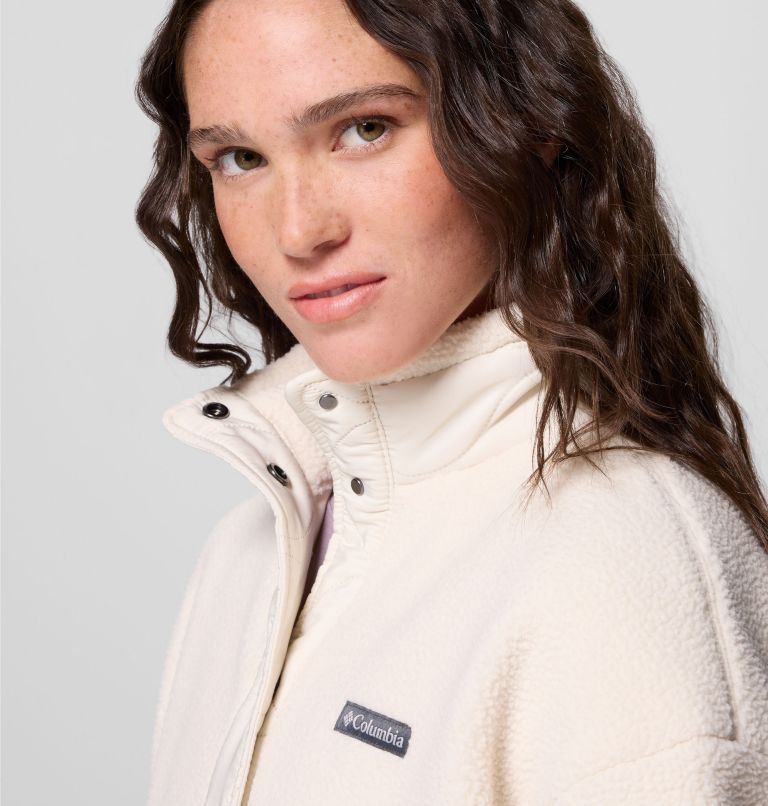 Women's Cloud Point Snap Fleece Jacket, Color: Chalk, image 6