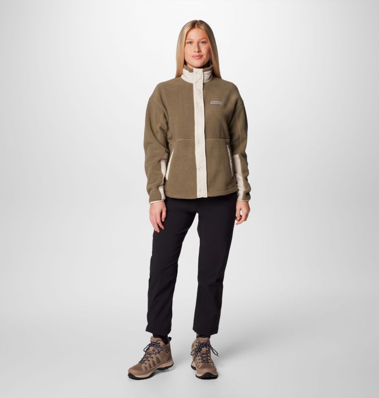 Women's Cloud Point Snap Fleece Jacket, Color: Dark Stone, Stone Green, image 3