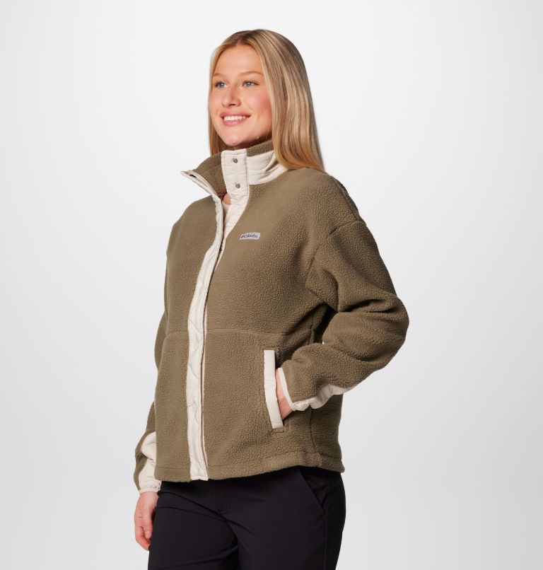 Women's Cloud Point Snap Fleece Jacket, Color: Dark Stone, Stone Green, image 4
