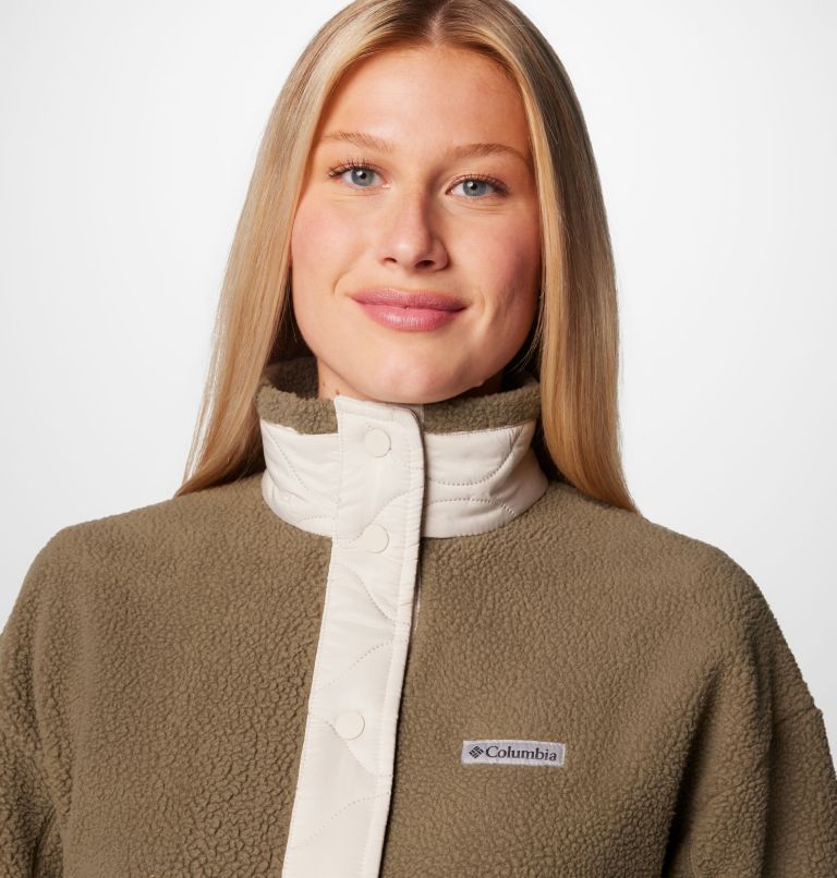 Women's Cloud Point Snap Fleece Jacket, Color: Dark Stone, Stone Green, image 5