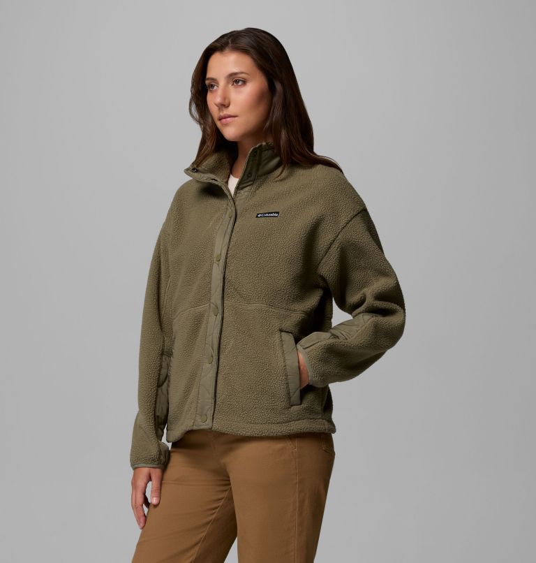 Women's Cloud Point Snap Fleece Jacket, Color: Stone Green, image 4