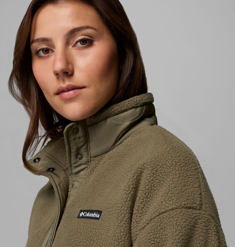 Women's Cloud Point Snap Fleece Jacket, Color: Stone Green, image 6