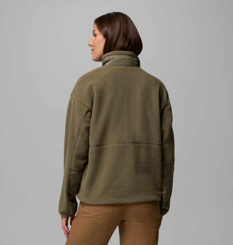 Women's Cloud Point Snap Fleece Jacket, Color: Stone Green, image 3