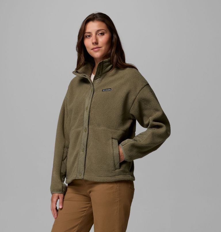 Women's Cloud Point Snap Fleece Jacket, Color: Stone Green, image 1