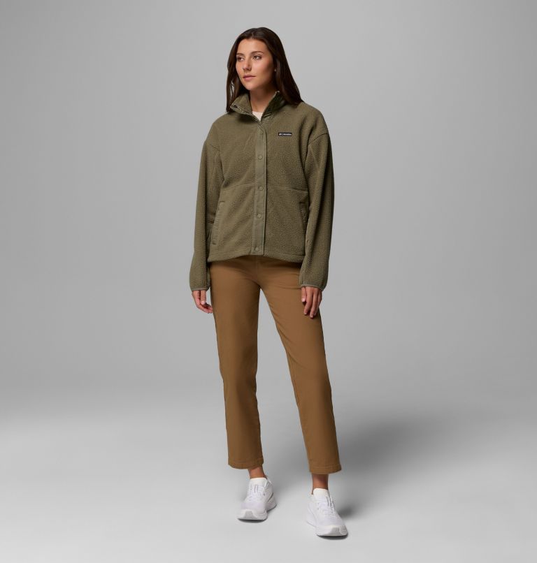 Women's Cloud Point Snap Fleece Jacket, Color: Stone Green, image 2