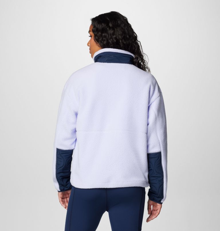 Women's Cloud Point Snap Fleece Jacket, Color: Collegiate Navy, Snowdrift, image 2