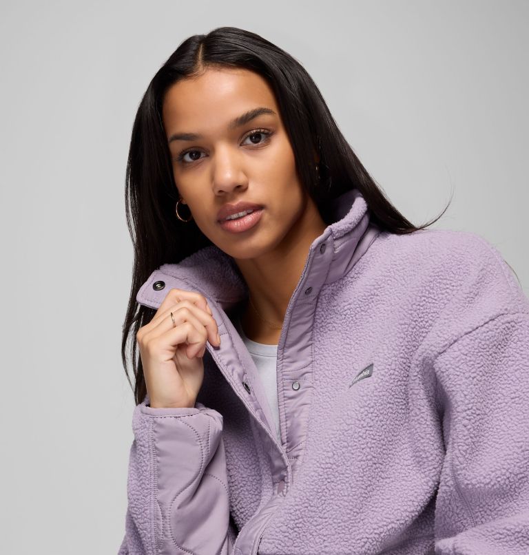 Women's Cloud Point Snap Fleece Jacket, Color: Shale Purple, image 6