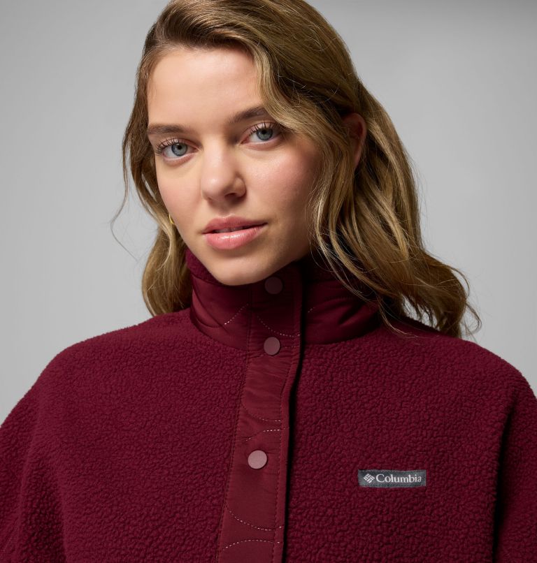 Women's Cloud Point Snap Fleece Jacket, Color: Rich Wine, image 5