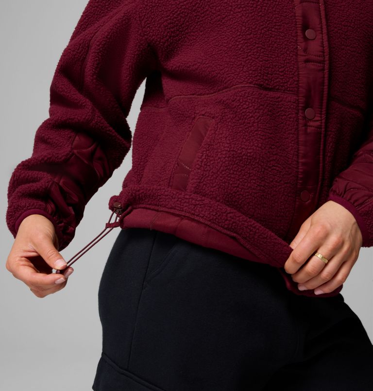 Women's Cloud Point Snap Fleece Jacket, Color: Rich Wine, image 6