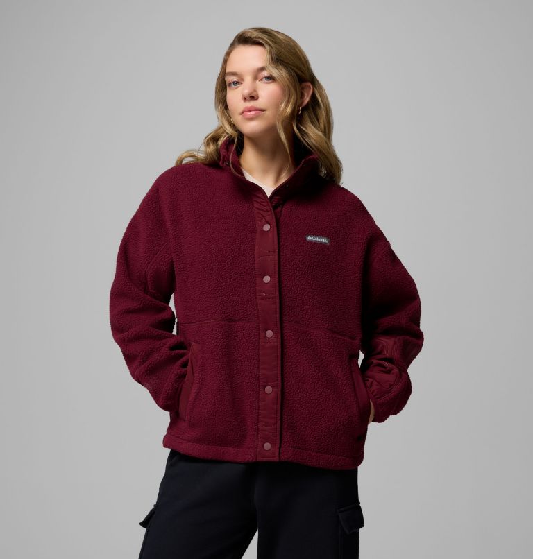 Women's Cloud Point Snap Fleece Jacket, Color: Rich Wine, image 1