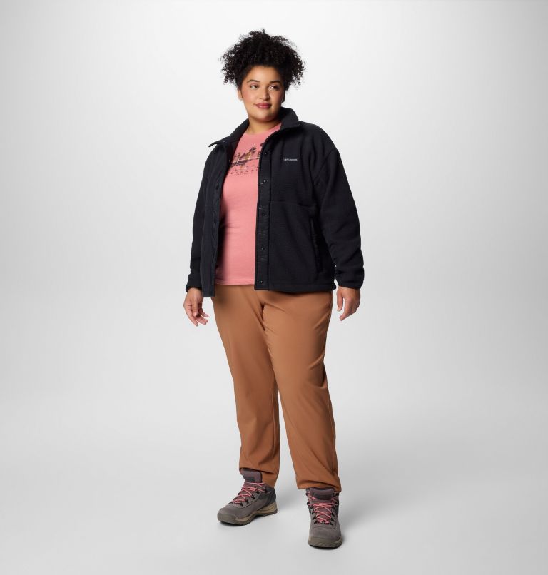Women's Cloud Point Snap Fleece Jacket - Plus Size, Color: Black, image 3