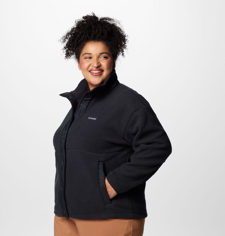 Women's Cloud Point Snap Fleece Jacket - Plus Size, Color: Black, image 4