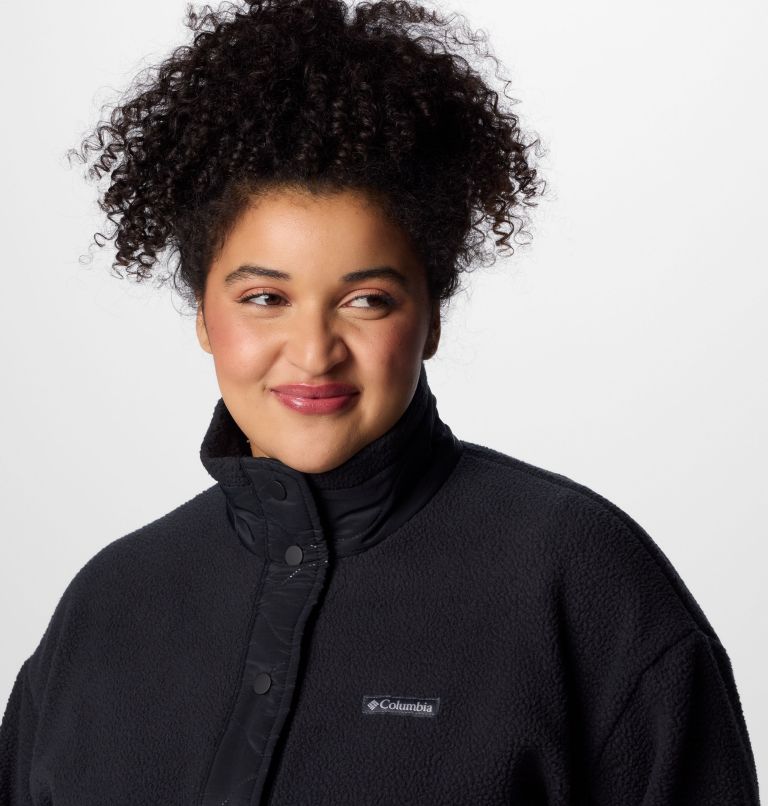 Women's Cloud Point Snap Fleece Jacket - Plus Size, Color: Black, image 5