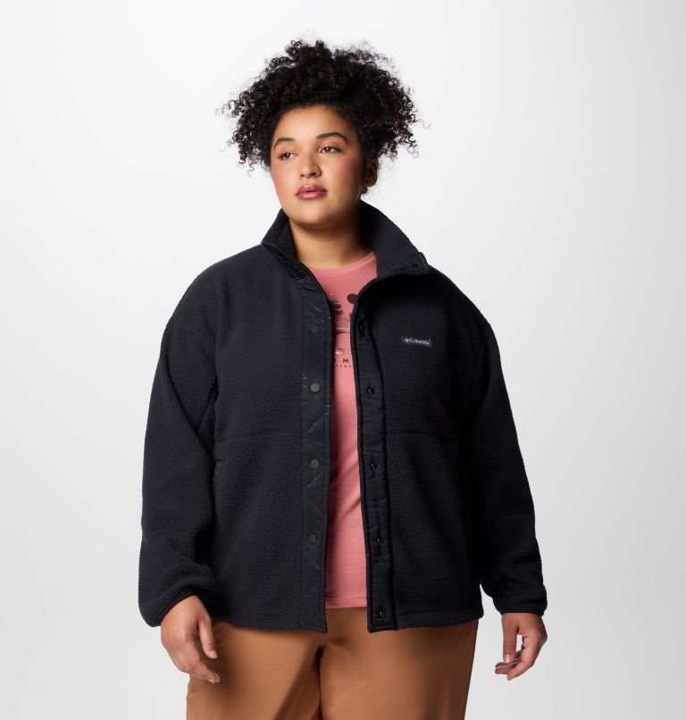 Women's Cloud Point Snap Fleece Jacket - Plus Size, Color: Black, image 1