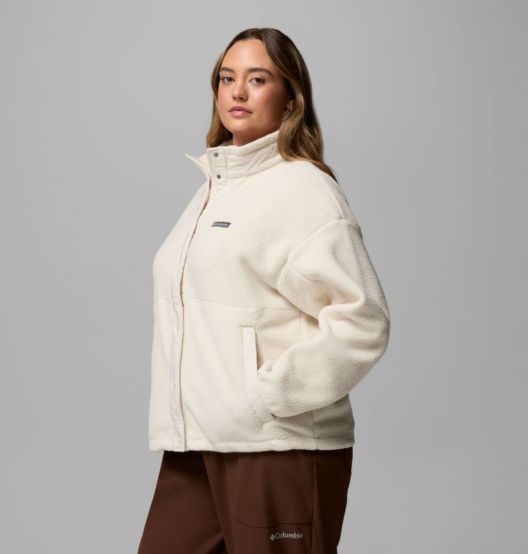 Women's Cloud Point Snap Fleece Jacket - Plus Size, Color: Chalk, image 4