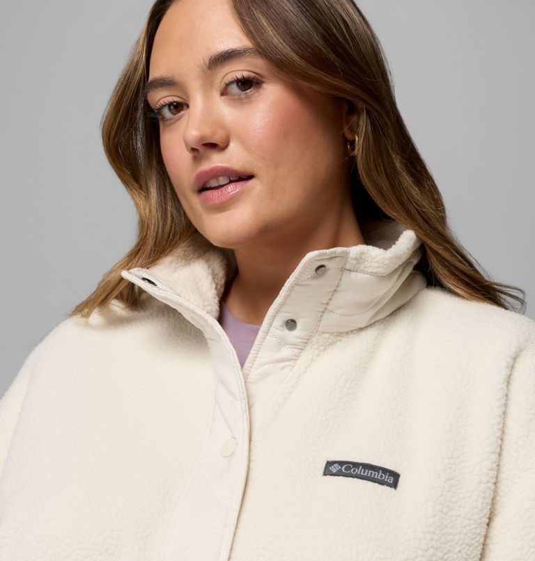 Women's Cloud Point Snap Fleece Jacket - Plus Size, Color: Chalk, image 6