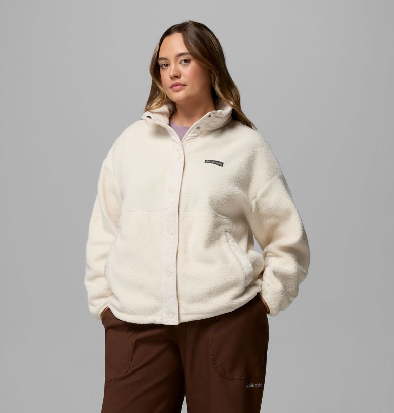 Women's Cloud Point Snap Fleece Jacket - Plus Size, Color: Chalk, image 1