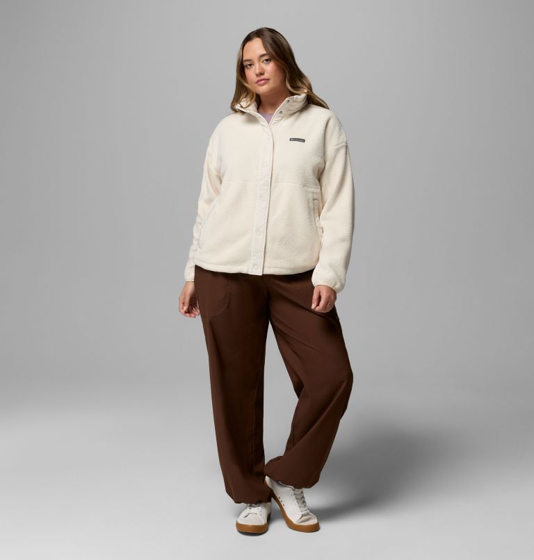Women's Cloud Point Snap Fleece Jacket - Plus Size, Color: Chalk, image 2