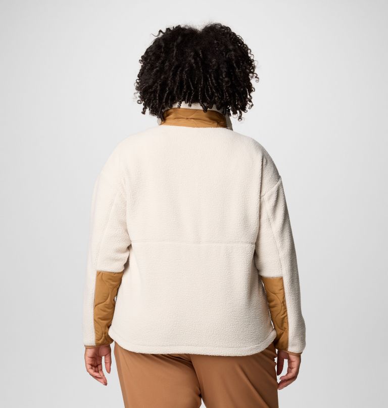 Women's Cloud Point Snap Fleece Jacket - Plus Size, Color: Camel Brown, Dark Stone, image 2