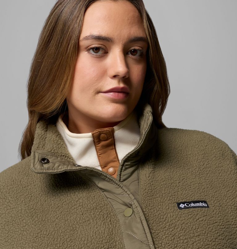 Women's Cloud Point Snap Fleece Jacket - Plus Size, Color: Stone Green, image 6