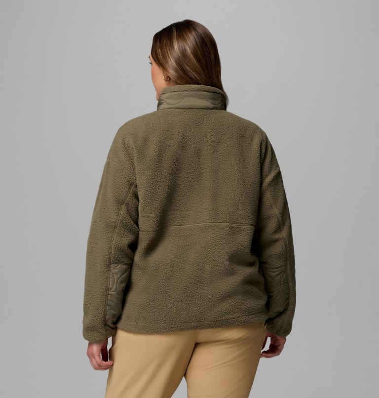 Women's Cloud Point Snap Fleece Jacket - Plus Size, Color: Stone Green, image 3
