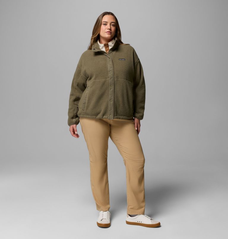 Women's Cloud Point Snap Fleece Jacket - Plus Size, Color: Stone Green, image 2