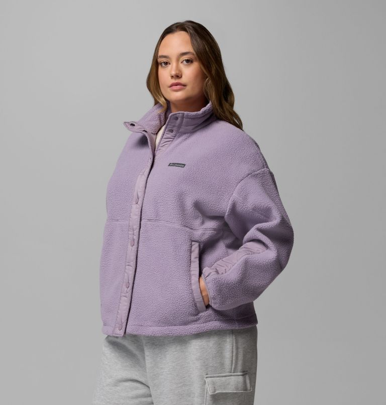 Women's Cloud Point Snap Fleece Jacket - Plus Size, Color: Shale Purple, image 4