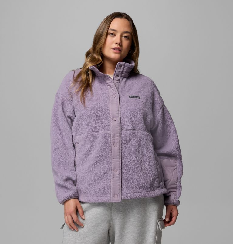 Women's Cloud Point Snap Fleece Jacket - Plus Size, Color: Shale Purple, image 5