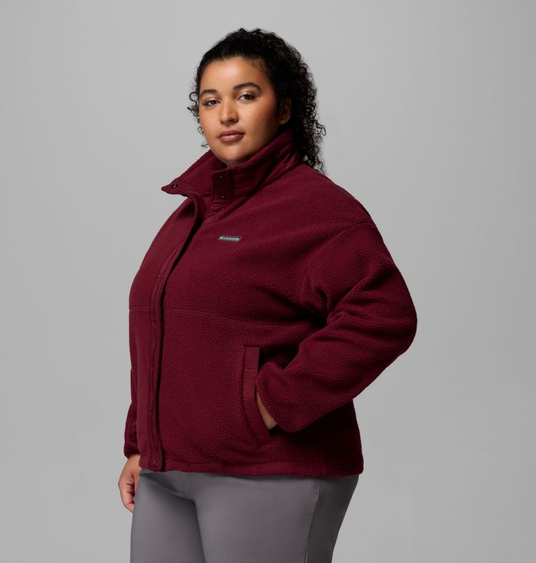 Women's Cloud Point Snap Fleece Jacket - Plus Size, Color: Rich Wine, image 4