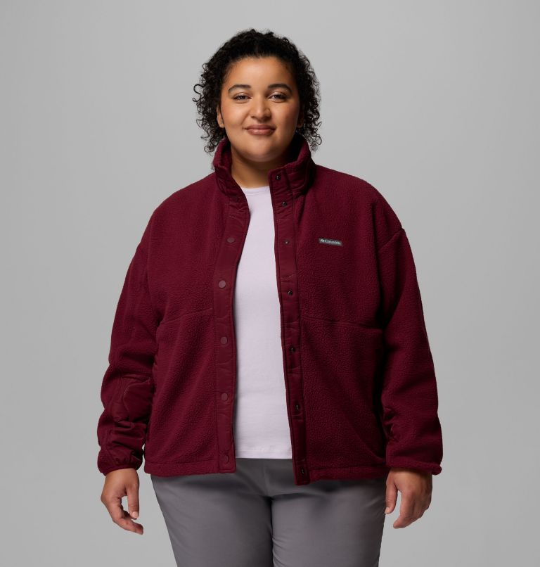 Women's Cloud Point Snap Fleece Jacket - Plus Size, Color: Rich Wine, image 5