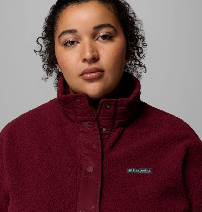 Women's Cloud Point Snap Fleece Jacket - Plus Size, Color: Rich Wine, image 6