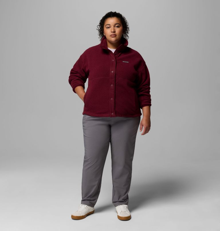 Women's Cloud Point Snap Fleece Jacket - Plus Size, Color: Rich Wine, image 2