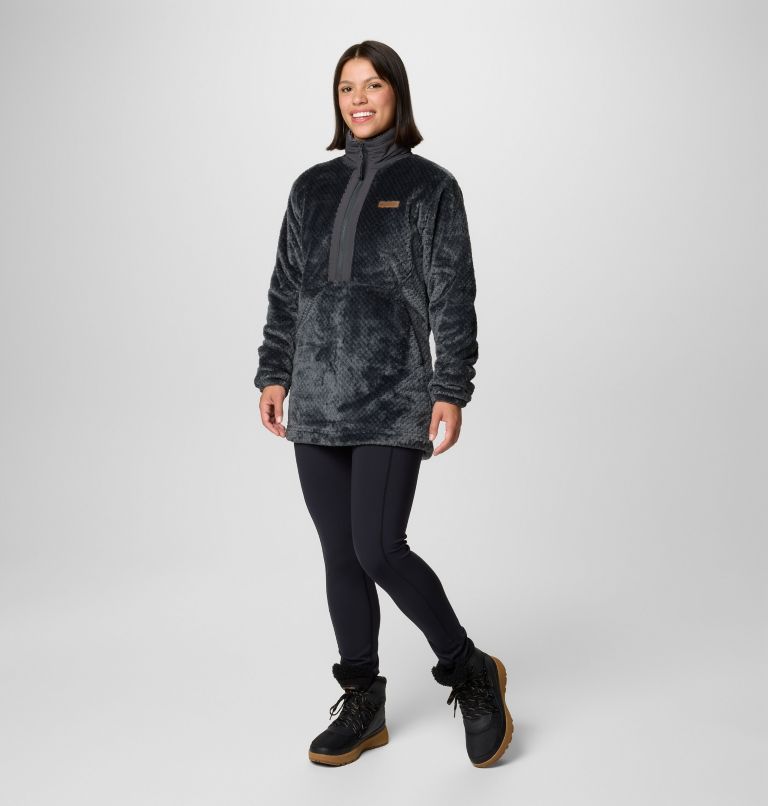 Women's Fire Side Quarter Zip II Fleece Pullover, Color: Shark, image 3