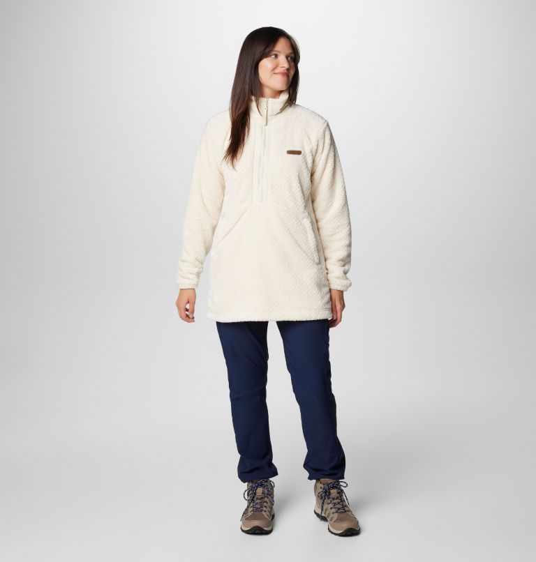 Women's Fire Side Quarter Zip II Fleece Pullover, Color: Chalk, image 3