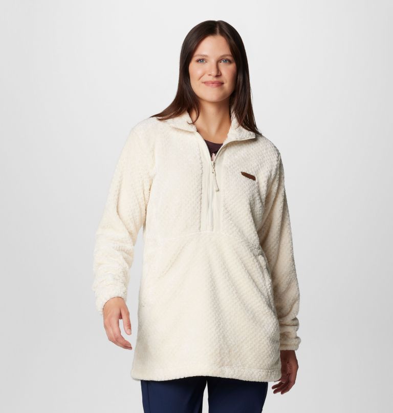 Women's Fire Side Quarter Zip II Fleece Pullover, Color: Chalk, image 1
