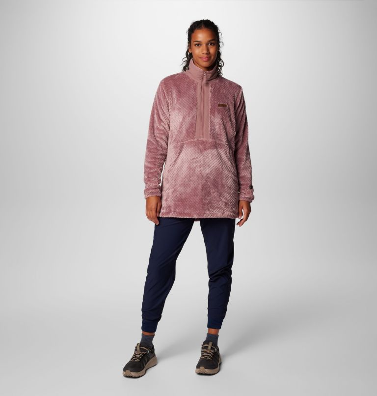 Women's Fire Side Quarter Zip II Fleece Pullover, Color: Fig, image 3