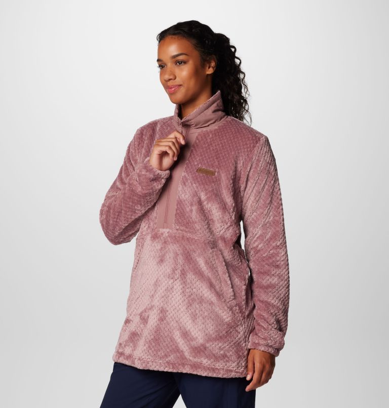 Women's Fire Side Quarter Zip II Fleece Pullover, Color: Fig, image 4