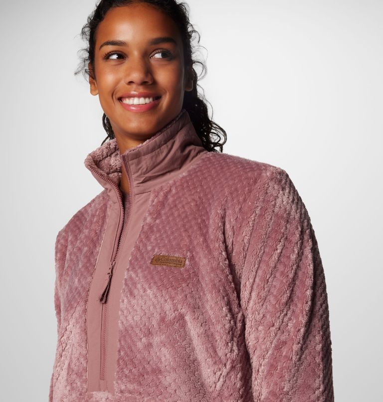 Women's Fire Side Quarter Zip II Fleece Pullover, Color: Fig, image 5