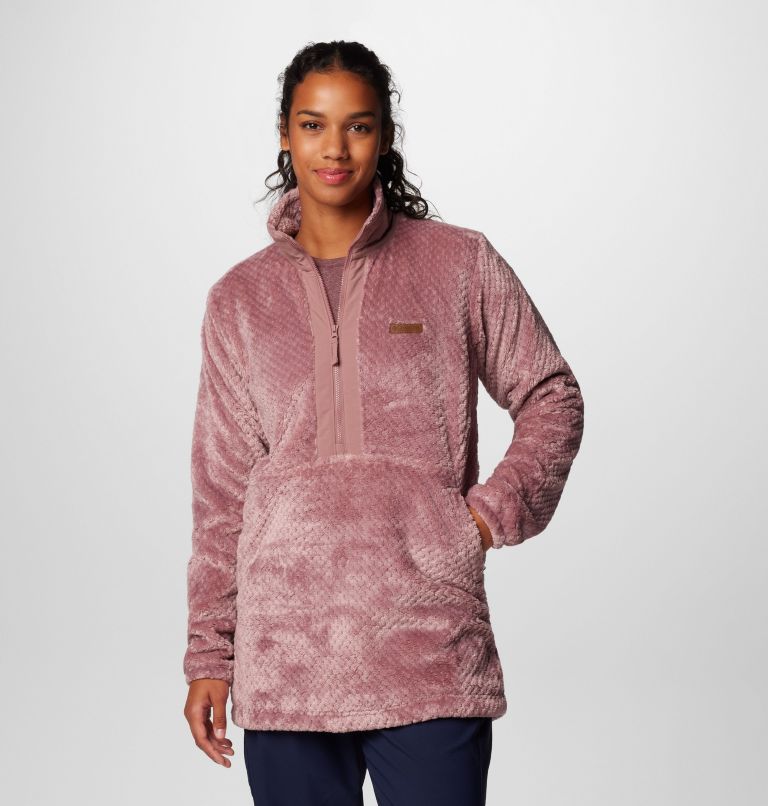 Women's Fire Side Quarter Zip II Fleece Pullover, Color: Fig, image 1