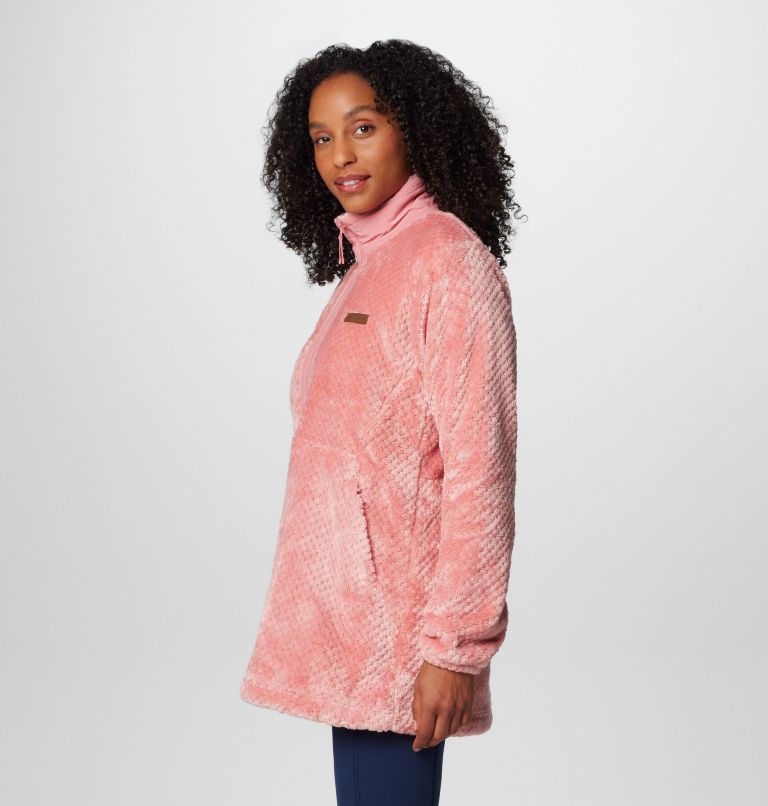Women's Fire Side Quarter Zip II Fleece Pullover, Color: Pink Agave, image 4
