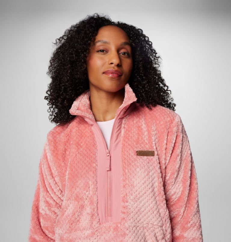 Women's Fire Side Quarter Zip II Fleece Pullover, Color: Pink Agave, image 5
