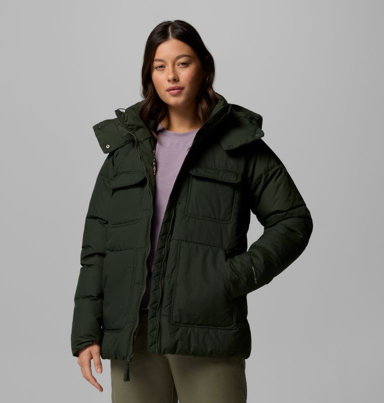 Women's Longhorn Ridge Puffer Jacket, Color: Greenscape, image 5