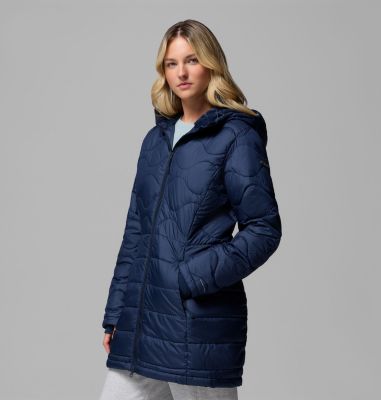 Women's Crown Point II Hooded Puffer Jacket, Color: Collegiate Navy, image 3