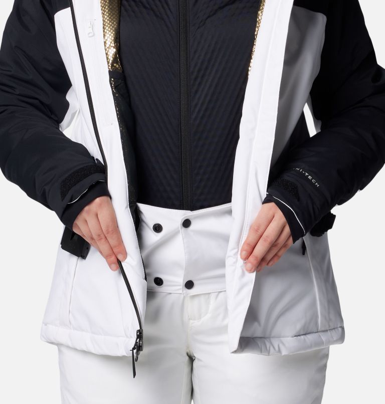 Black and white ski coat sale