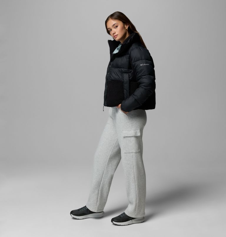 Women's Leadbetter Point II Sherpa Hybrid Puffer Jacket, Color: Black, image 2