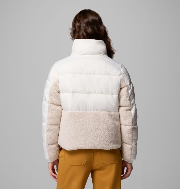 Women's Leadbetter Point II Sherpa Hybrid Puffer Jacket, Color: Sea Salt, Dark Stone, image 3